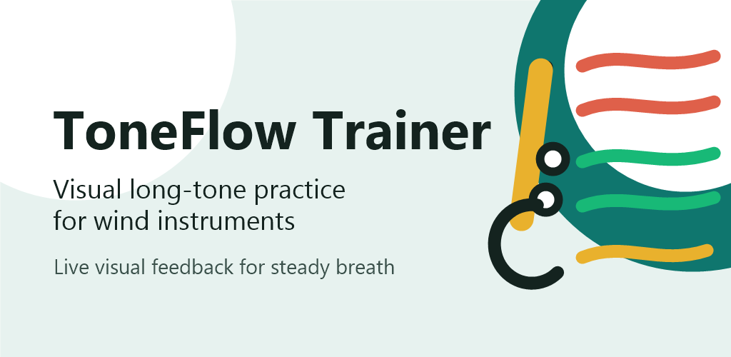 ToneFlow Trainer visual long-tone practice graphic